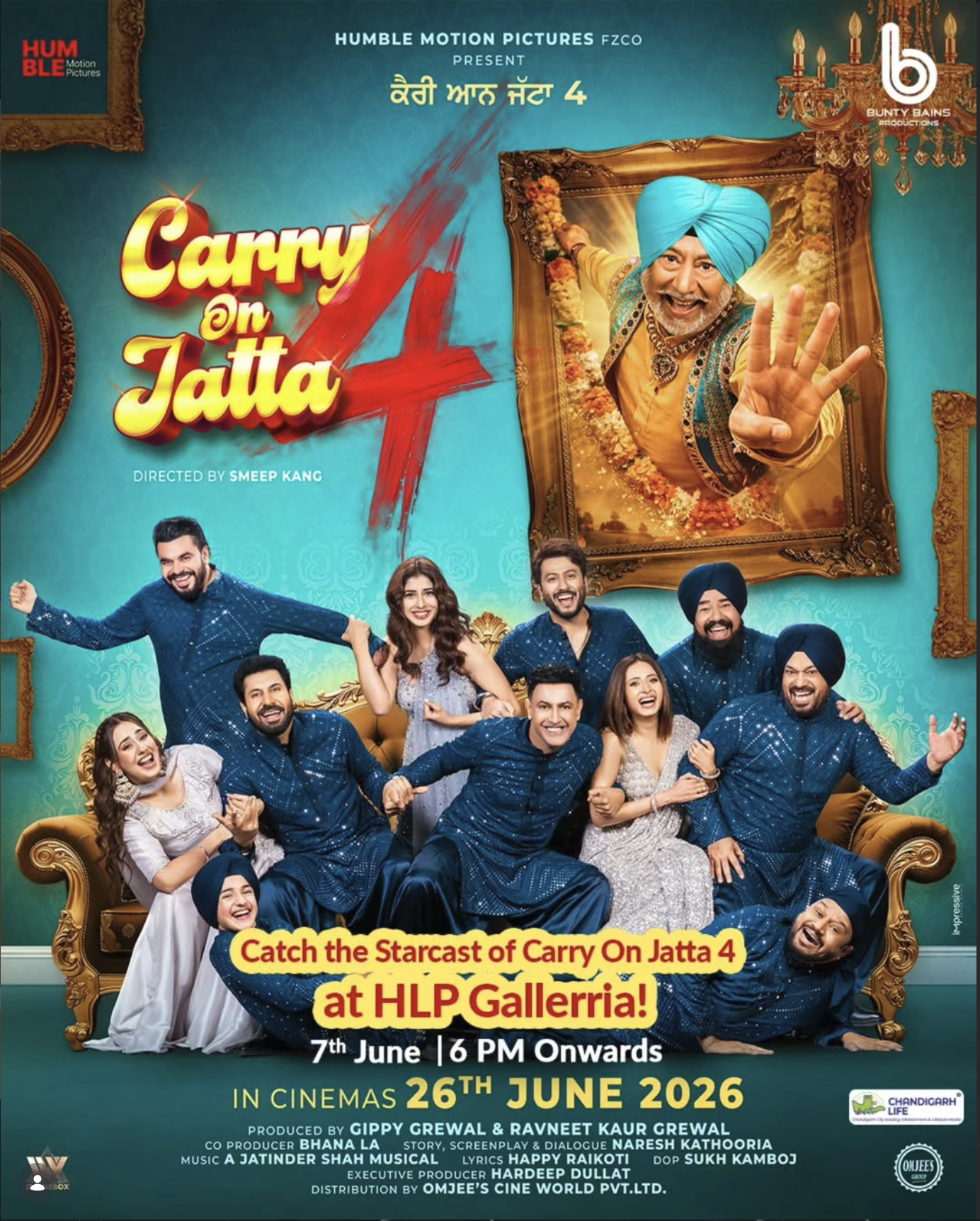 Carry On Jatta 4 Star Cast at HLP Gallerria Mohali