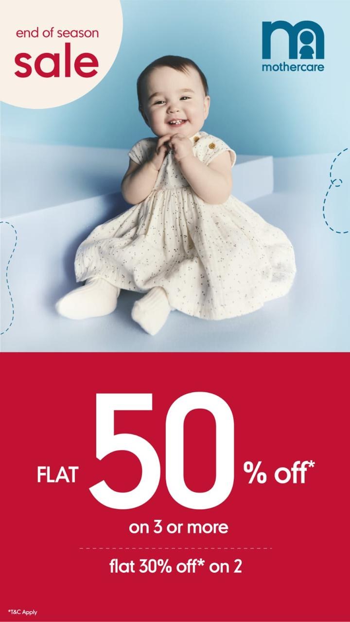 Mothercare | EOSS Sale | Flat 50% off on 3 or More